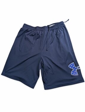 Under Armour Men’s Navy Athletic Shorts with Logo USA America Size Large